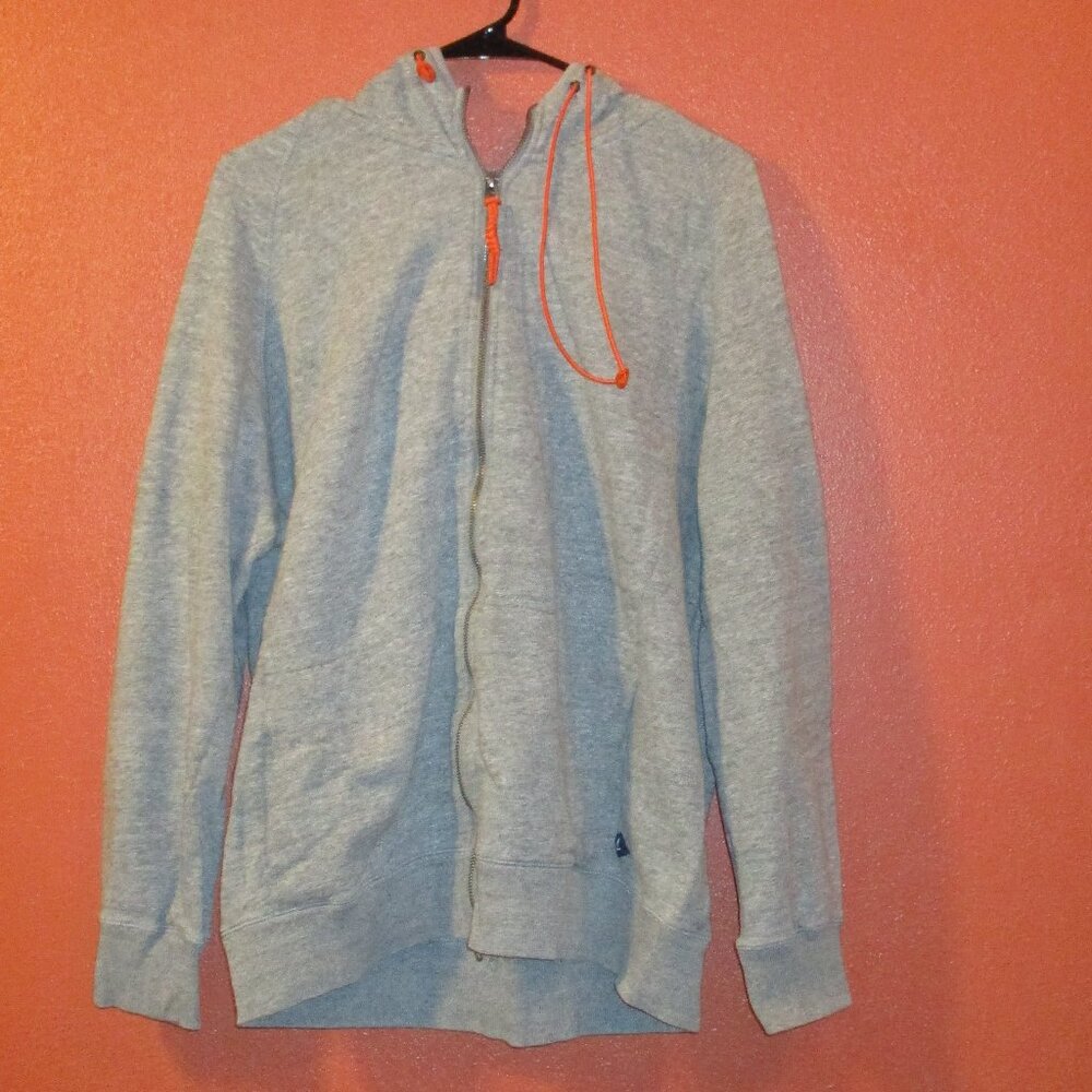 Sperry Jacket Woman X Large Gray Orange Full Zip Pockets Outdoor Hooded Jacket